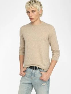 Zadig & Voltaire Teiss Cashmere Sweater Cream 12 Zadig & Voltaire Teiss Cashmere Sweater Cream -Zadig & Voltaire Clothing KMSW01811 CREAM HOVER 683dc9b87717b