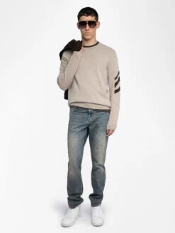 Zadig & Voltaire Kennedy Cashmere Sweater Oatmeal -Zadig & Voltaire Clothing KMSW01812 OATMEAL ADDI 1 6863f58db5190
