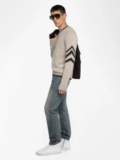 Zadig & Voltaire Kennedy Cashmere Sweater Oatmeal -Zadig & Voltaire Clothing KMSW01812 OATMEAL ADDI 2 6863f6a28290c