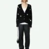 Zadig & Voltaire Mirka Stars Cashmere Cardigan Black -Zadig & Voltaire Clothing KWCA00001 NOIR SHOOTING 66fd16e4f33db