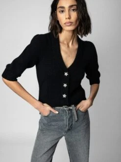 Zadig & Voltaire Betsy Cashmere Cardigan Black -Zadig & Voltaire Clothing KWCA00521 NOIR ADDI 1