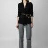 Zadig & Voltaire Isao Cardigan Black -Zadig & Voltaire Clothing KWCA00534 NOIR 6