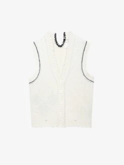 Zadig & Voltaire Karry Cardigan Ecru 13 Zadig & Voltaire Karry Cardigan Ecru -Zadig & Voltaire Clothing KWCA00561 ECRU PACKSHOT