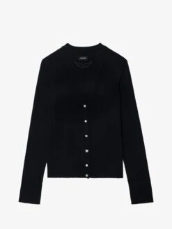Zadig & Voltaire Jemma Wool Cardigan Black -Zadig & Voltaire Clothing KWCA00579 BLACK PACKSHOT 68628739c8050