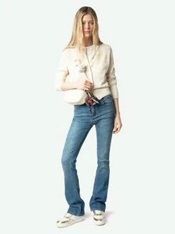 Zadig & Voltaire Alpha Cardigan Ecru -Zadig & Voltaire Clothing KWCA01585 ECRU ADDI 1 67a624ce86647