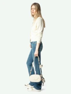 Zadig & Voltaire Alpha Cardigan Ecru -Zadig & Voltaire Clothing KWCA01585 ECRU ADDI 3 67a624d7a5530