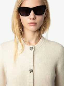 Zadig & Voltaire Marcya Cashmere Cardigan Ecru -Zadig & Voltaire Clothing KWCA01587 ECRU ADDI 3 67234daf2a4bc