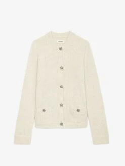 Zadig & Voltaire Marcya Cashmere Cardigan Ecru -Zadig & Voltaire Clothing KWCA01587 ECRU PACKSHOT 6728b2316243e