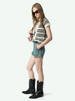 Zadig & Voltaire Zelie Crochet Knit Cardigan Ecru -Zadig & Voltaire Clothing KWCA01591 ECRU ADDI 2 67a9e12432fd6