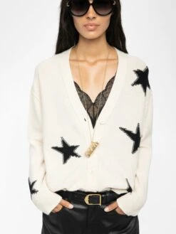 Zadig & Voltaire Mirkaz Cashmere Cardigan Ecru -Zadig & Voltaire Clothing KWCA01626 ECRU HOVER 686b8256286f7