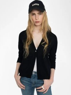Zadig & Voltaire Manylla Cashmere Cardigan Black -Zadig & Voltaire Clothing KWCA01632 BLACK ADDI 1 683700e49f66b