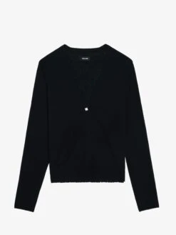 Zadig & Voltaire Manylla Cashmere Cardigan Black -Zadig & Voltaire Clothing KWCA01632 BLACK PACKSHOT 6836c94f4d3e1