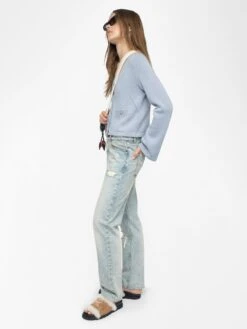 Zadig & Voltaire Nolly Cashmere Cardigan Light Blue -Zadig & Voltaire Clothing KWCA01633 LIGHT BLUE ADDI 3 6848517585e15