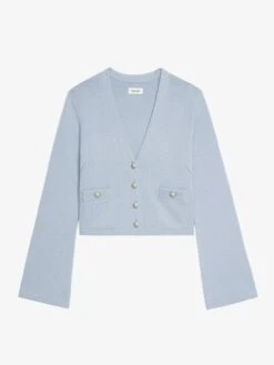 Zadig & Voltaire Nolly Cashmere Cardigan Light Blue -Zadig & Voltaire Clothing KWCA01633 LIGHT BLUE PACKSHOT 684fe177e4ce6