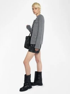 Zadig & Voltaire Lucy Cardigan Anthracite -Zadig & Voltaire Clothing KWCA01634 ANTHRACITE ADDI 3 685e8c9d26b43