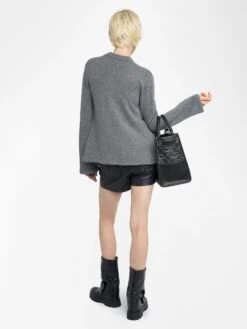 Zadig & Voltaire Lucy Cardigan Anthracite -Zadig & Voltaire Clothing KWCA01634 ANTHRACITE BACK 685e8d662caec