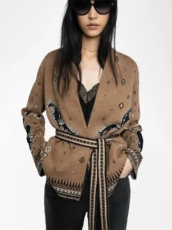 Zadig & Voltaire Kala Wool Cardigan Daim -Zadig & Voltaire Clothing KWCA01638 DAIM HOVER 685d211e17944