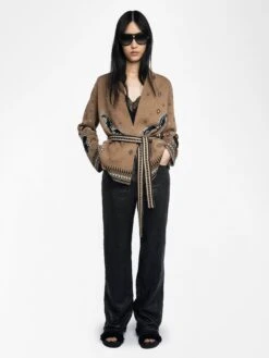 Zadig & Voltaire Kala Wool Cardigan Daim