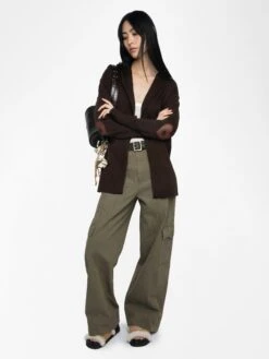 Zadig & Voltaire Cosya Cardigan Dark Chocolate -Zadig & Voltaire Clothing KWCA01668 DARK CHOCOLATE ADDI 1 685d219f08446