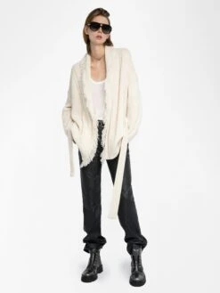 Zadig & Voltaire Alpa Coat Ecru -Zadig & Voltaire Clothing KWCO01526 ECRU ADDI 1 6877c2ebc0c06