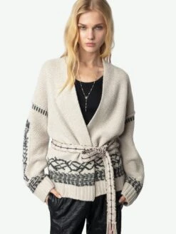 Zadig & Voltaire Aspen Belted Sweater Coat Erable -Zadig & Voltaire Clothing KWCO01586 ERABLE ADDI 2 67234f49361ed