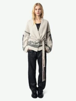 Zadig & Voltaire Aspen Belted Sweater Coat Erable