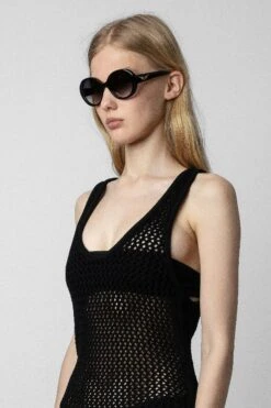 Zadig & Voltaire Nabys Crochet Dress Black -Zadig & Voltaire Clothing KWDR00165 NOIR 7