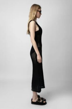 Zadig & Voltaire Nabys Crochet Dress Black -Zadig & Voltaire Clothing KWDR00165 NOIR 8