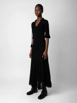 Zadig & Voltaire Memphis Dress Black -Zadig & Voltaire Clothing KWDR00169 NOIR ADDI 4