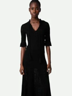 Zadig & Voltaire Memphis Dress Black -Zadig & Voltaire Clothing KWDR00169 NOIR HOVER