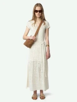Zadig & Voltaire Melody Pointelle Knit Dress Ecru