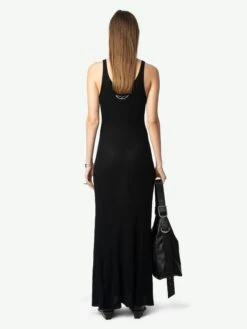 Zadig & Voltaire Nara Cashmere Dress Black -Zadig & Voltaire Clothing KWDR01205 BLACK BACK 676053a942dbb