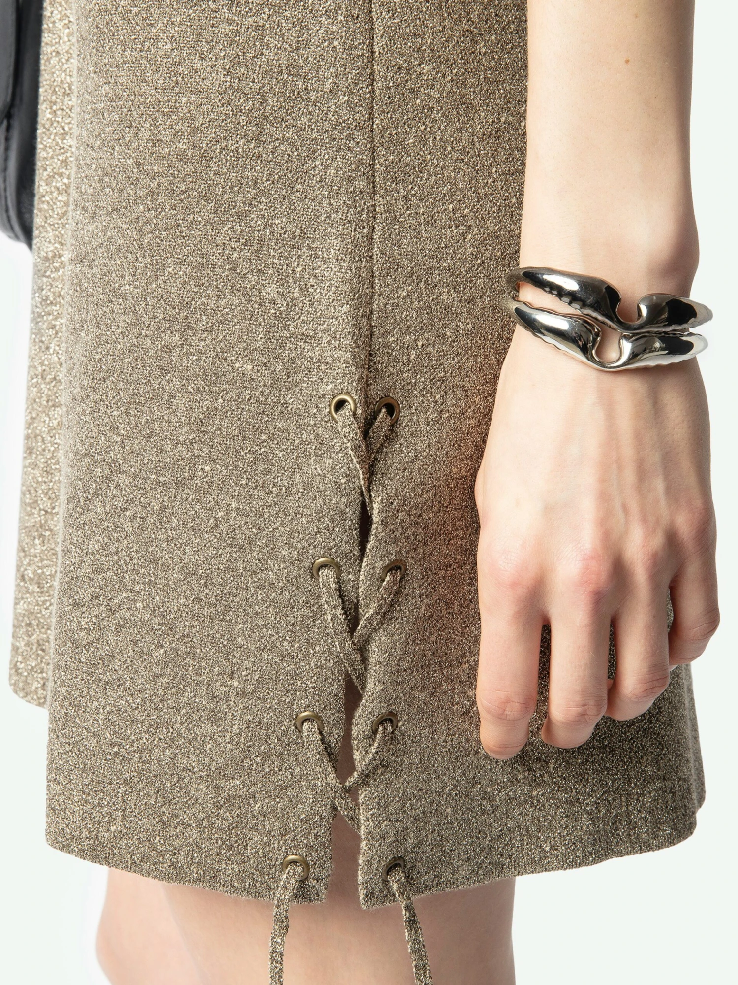 Zadig & Voltaire Daby Gold Metallic Mini Dress Gold 8 Zadig & Voltaire Daby Gold Metallic Mini Dress Gold - Image 6