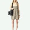 Zadig & Voltaire Daby Gold Metallic Mini Dress Gold -Zadig & Voltaire Clothing KWDR01206 GOLD SHOOTING 67a624e122c68