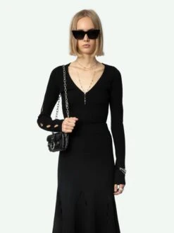 Zadig & Voltaire Ginza Skirt Black -Zadig & Voltaire Clothing KWSK00013 NOIR ADDI 1 6704e347b6fa0