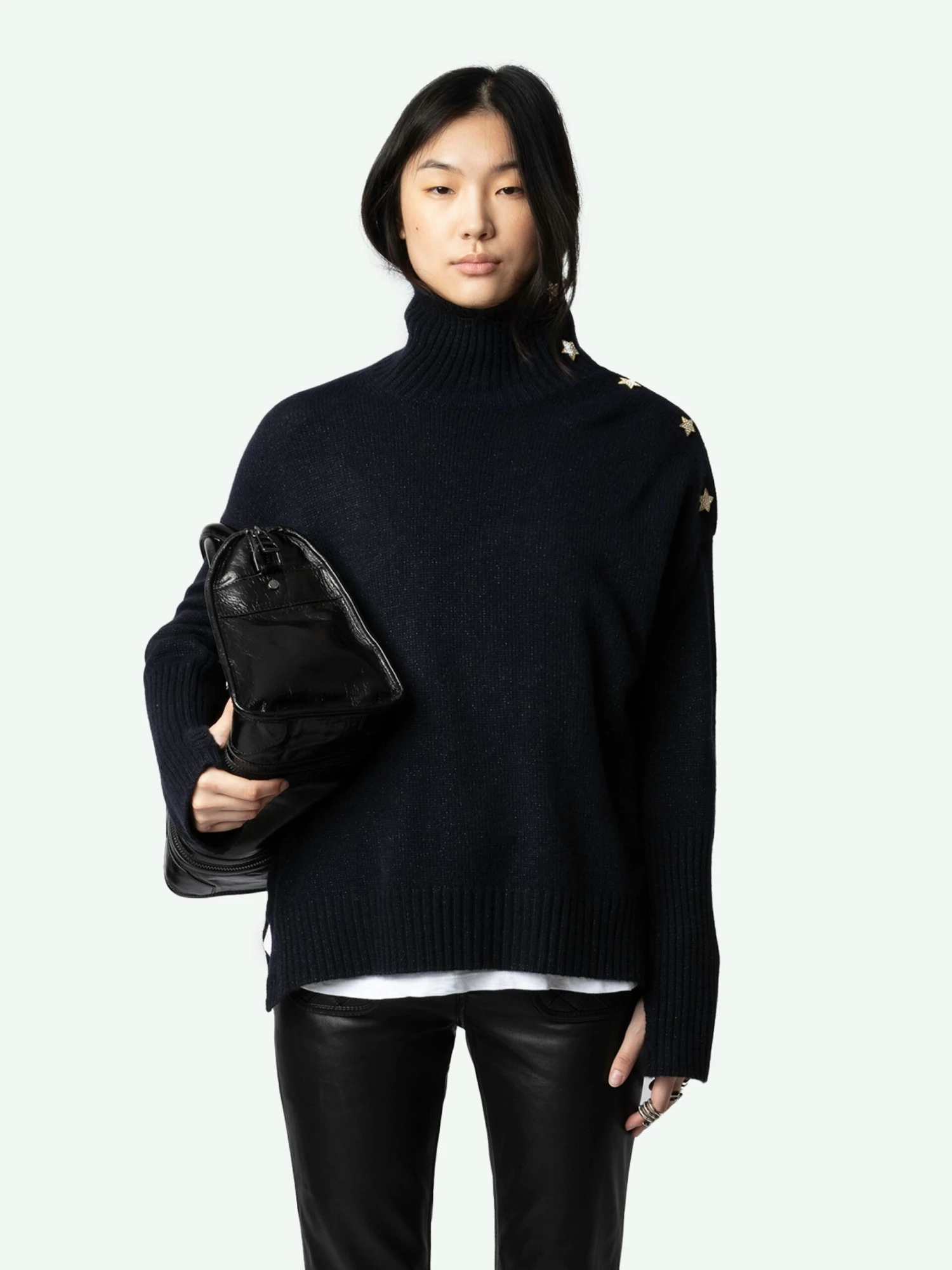 Zadig & Voltaire Alma Jewelled Cashmere Sweater Encre 5 Zadig & Voltaire Alma Jewelled Cashmere Sweater Encre - Image 3