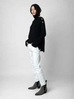 Zadig & Voltaire Alma Jewelled Cashmere Sweater Black -Zadig & Voltaire Clothing KWSW00002 NOIR ADDI 2