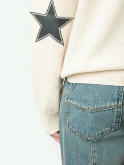 Zadig & Voltaire Cici Patch Cashmere Sweater Ecru -Zadig & Voltaire Clothing KWSW00064 ECRU HOVER 675ff5af34252