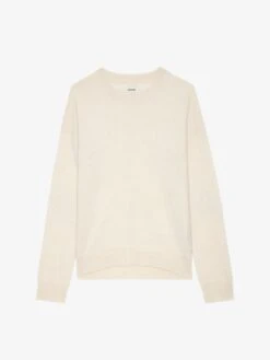 Zadig & Voltaire Cici Patch Cashmere Sweater Ecru -Zadig & Voltaire Clothing KWSW00064 ECRU PACKSHOT 6763e2d1a70f0