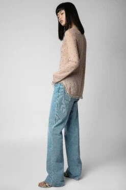 Zadig & Voltaire Riviera Cashmere Sweater Blush -Zadig & Voltaire Clothing KWSW01495 BLUSH 5