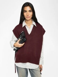 Zadig & Voltaire Maddy Cashmere Sweater Burgundy -Zadig & Voltaire Clothing KWSW01523 BURGUNDY HOVER 686b82389cce5