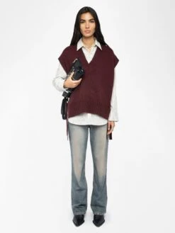 Zadig & Voltaire Maddy Cashmere Sweater Burgundy