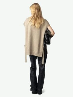 Zadig & Voltaire Maddy Cashmere Sweater Oatmeal -Zadig & Voltaire Clothing KWSW01523 OATMEAL BACK 67234fda88b95