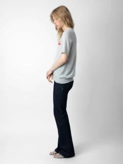 Zadig & Voltaire Ida Mon Amour Cashmere Sweater Neige -Zadig & Voltaire Clothing KWSW01544 NEIGE ADDI 1 6628f46f597e1