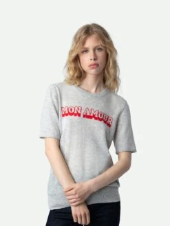 Zadig & Voltaire Ida Mon Amour Cashmere Sweater Neige -Zadig & Voltaire Clothing KWSW01544 NEIGE HOVER 6628f56b2c9bf