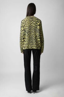 Zadig & Voltaire Markus Leopard Cashmere Sweater Jonquil -Zadig & Voltaire Clothing KWSW01571 JONQUIL 5