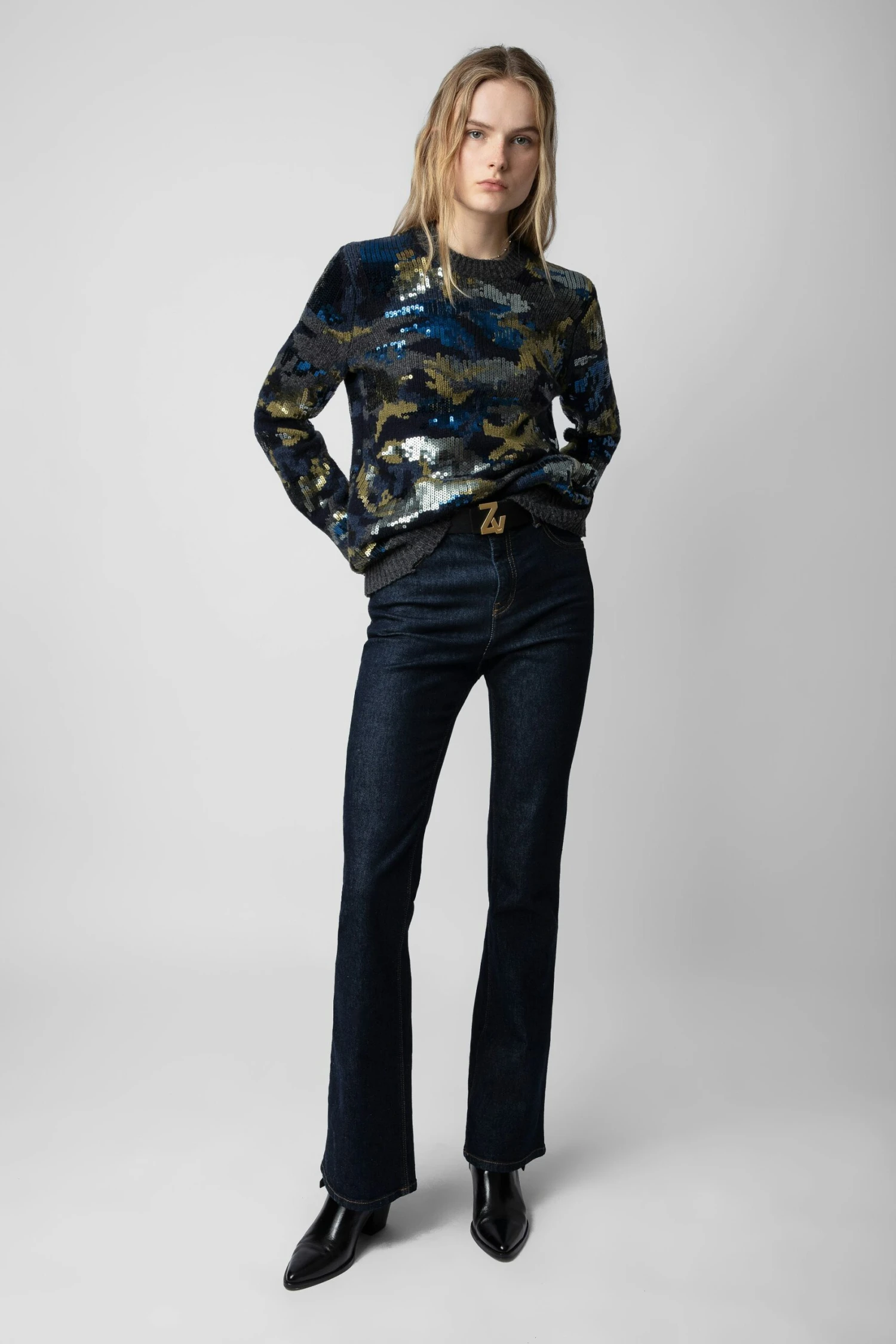 Zadig & Voltaire Cosmy Sequins Sweater Ardoise 4 Zadig & Voltaire Cosmy Sequins Sweater Ardoise - Image 2