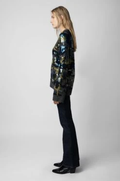 Zadig & Voltaire Cosmy Sequins Sweater Ardoise 9 Zadig & Voltaire Cosmy Sequins Sweater Ardoise -Zadig & Voltaire Clothing KWSW01582 ARDOISE 8