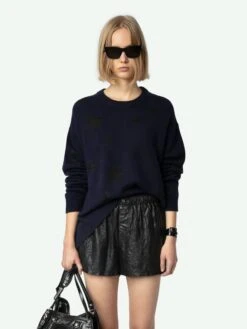 Zadig & Voltaire Markus Cashmere Sweater Encre -Zadig & Voltaire Clothing KWSW01598 ENCRE ADDI 1 6704e36f07c10