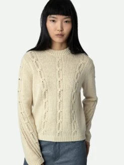 Zadig & Voltaire Morley Sweater Vanille -Zadig & Voltaire Clothing KWSW01608 VANILLE HOVER 1